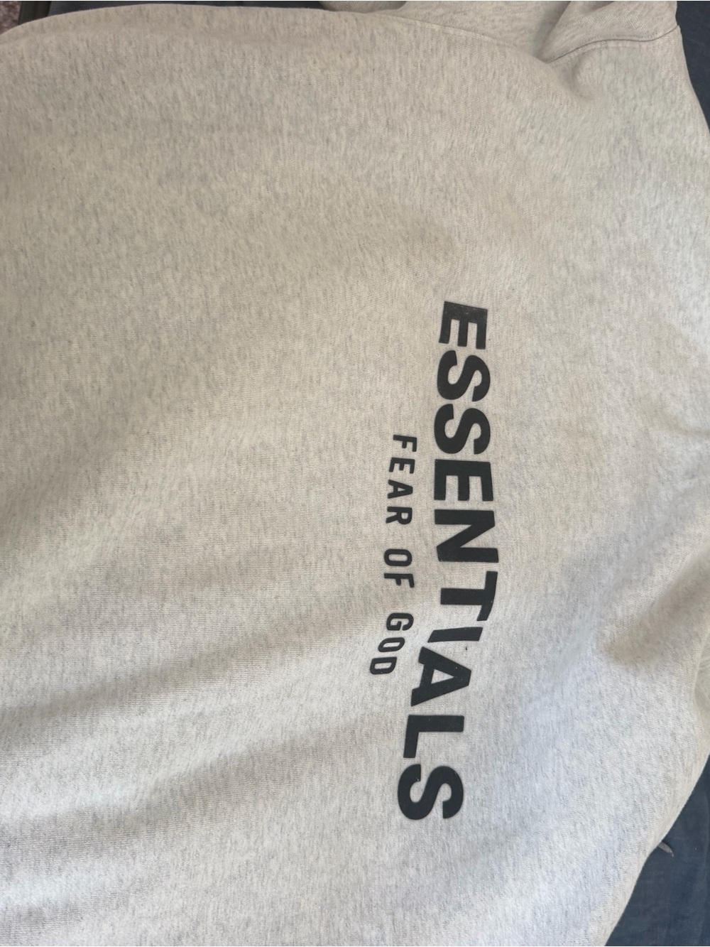 Essentials Light Gray Sweatshirt with Black Logo